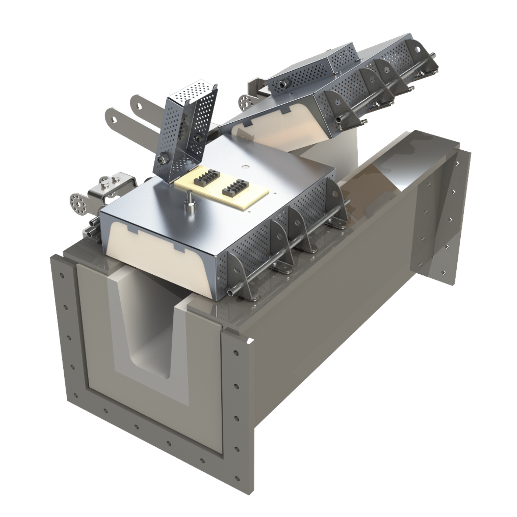 Electrically heated casting launders (covers)